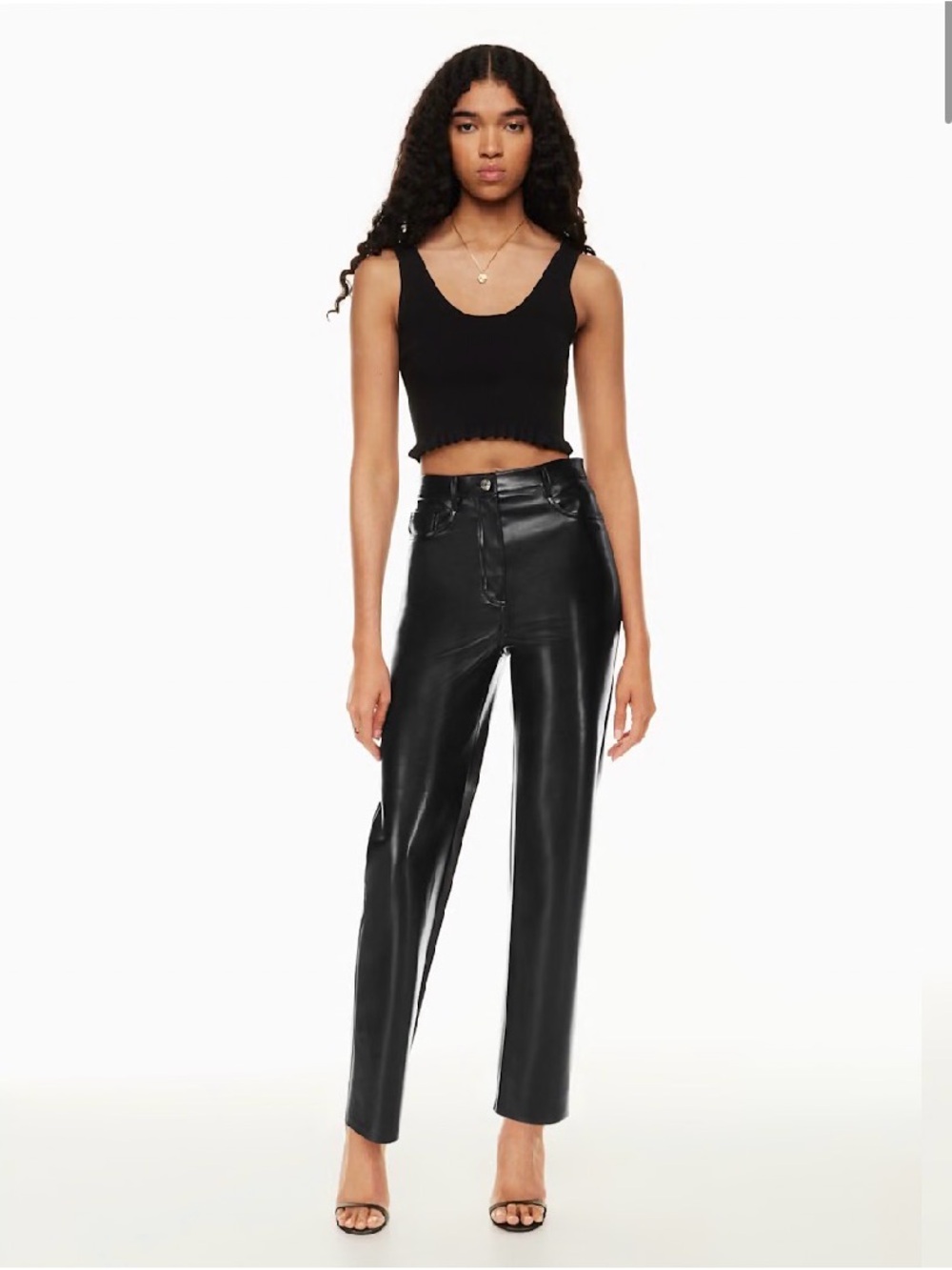 Wilfred Melina High-Waist Faux Leather Straight-Leg Pants - Black